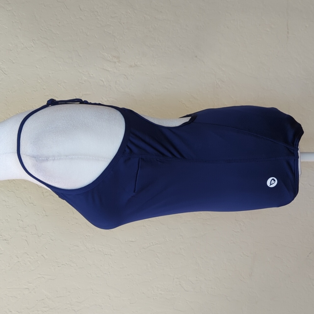 LIKE NEW Baleaf Navy Open V-Back One-Piece Swimsuit Size 36 Medium - Picture 6 of 12